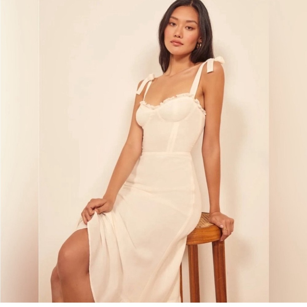 NEW Reformation Nikita Midi Dress in White Ivory | size 4